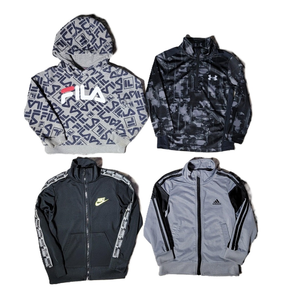 Boys 4T Athletic Jackets Hoodies Adidas Nike Under Armour‎ Fila Toddler Lot of 4